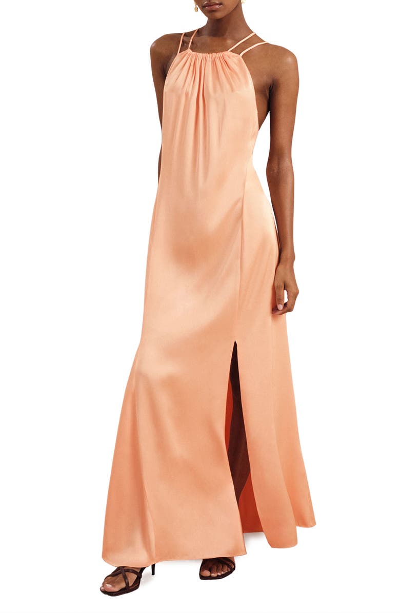 Reiss Tallie Strappy Maxi Dress, Main, color, Peach