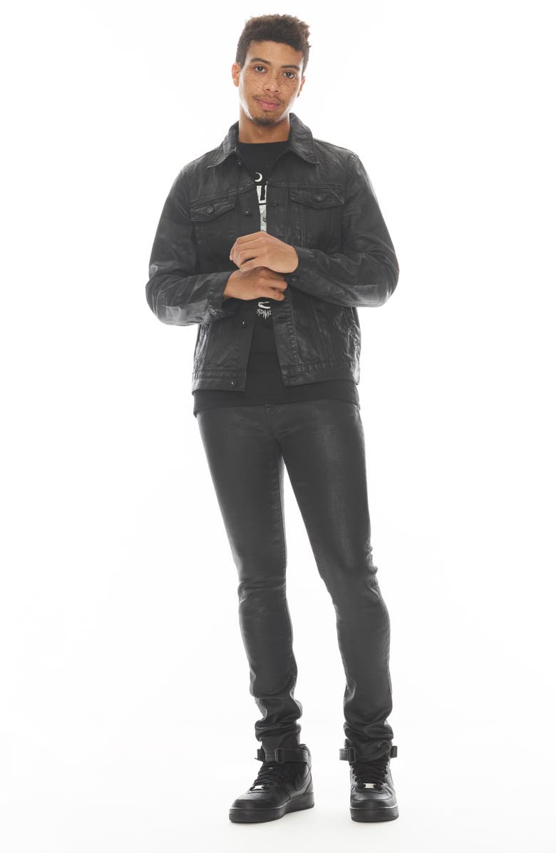 Cult of Individuality Punk Waxed Stretch Super Skinny Jeans, Alternate, color, Black