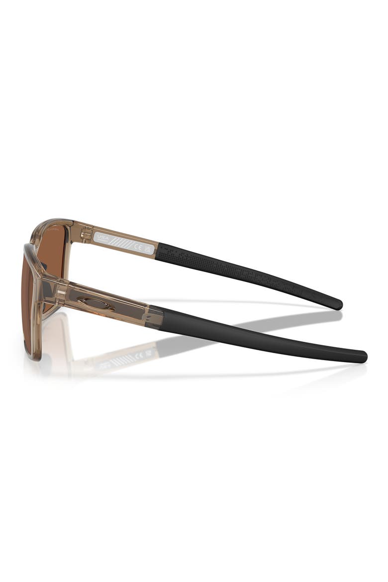 57mm Polarized Rectangular Sunglasses, Alternate, color, BROWN