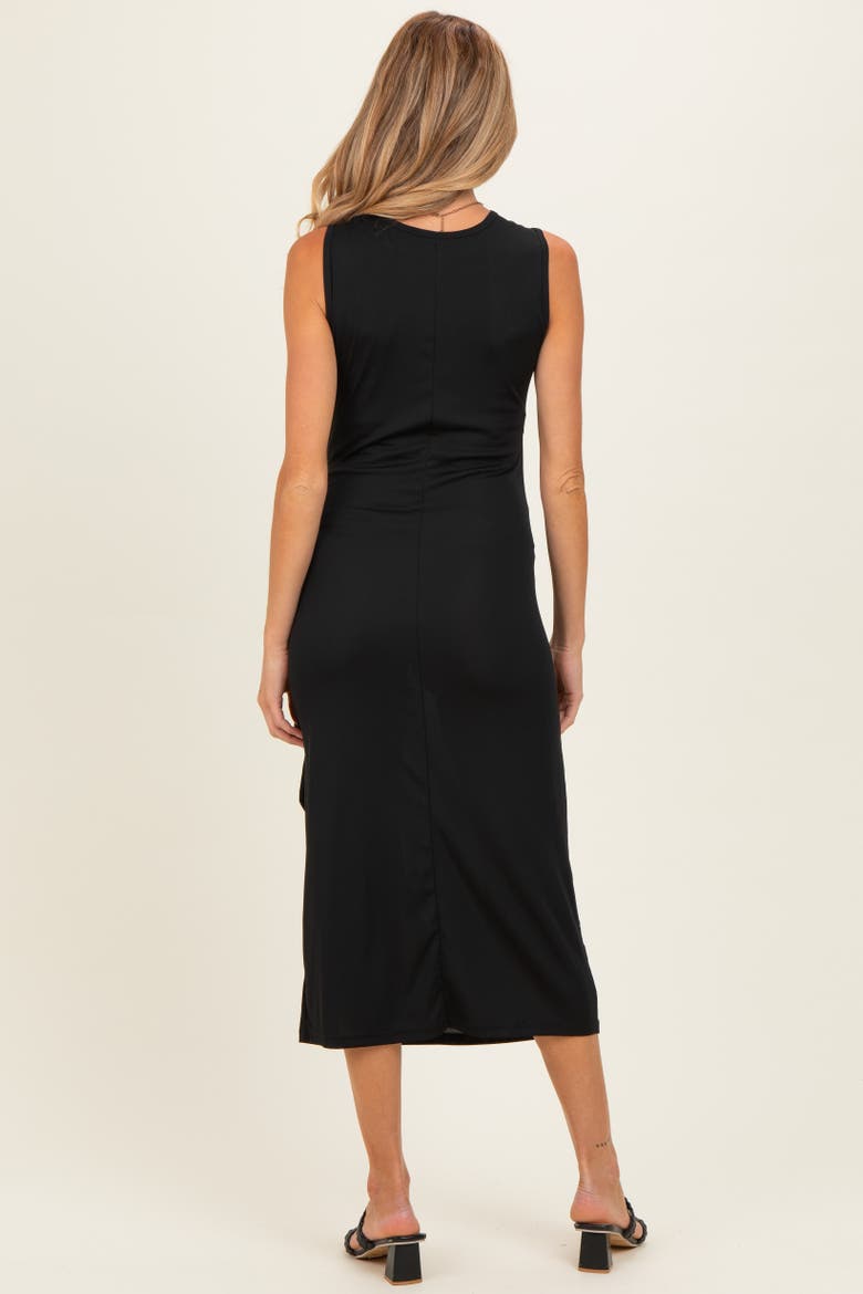 Sleeveless Waist Tie Midi Dress, Alternate, color, Black