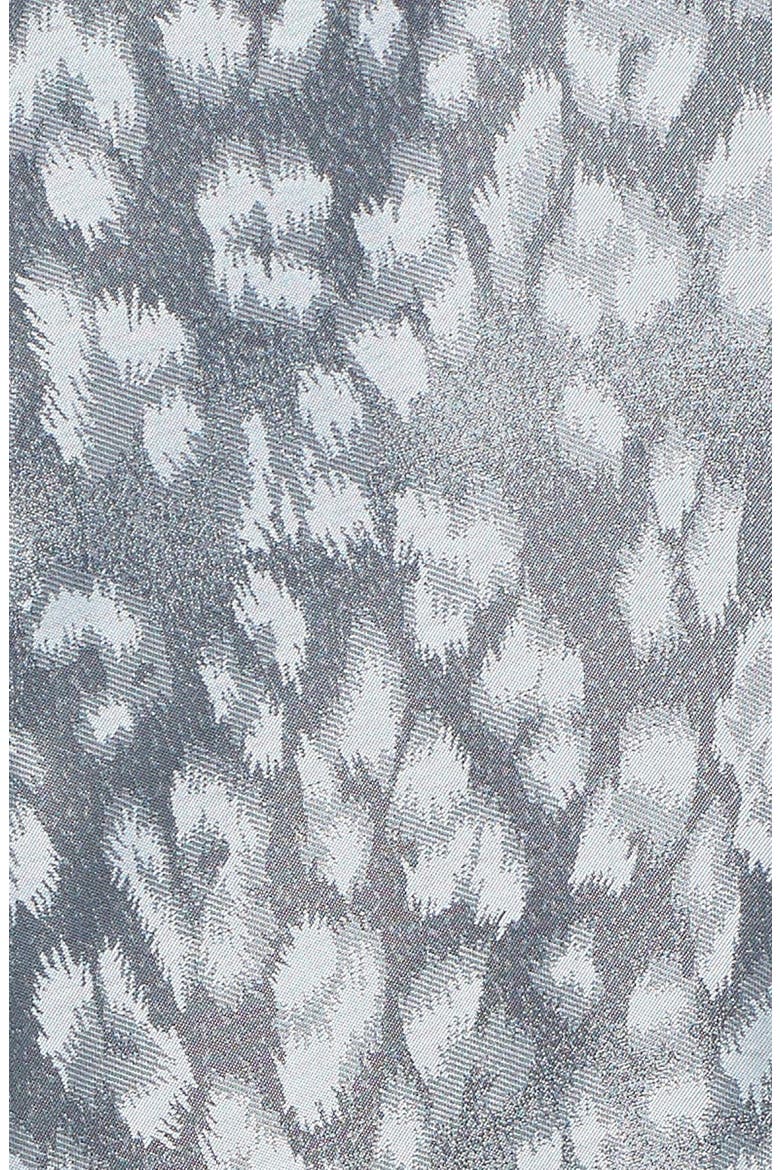 Bar Neck Metallic Jacquard Fit & Flare Dress, Alternate, color, GREY