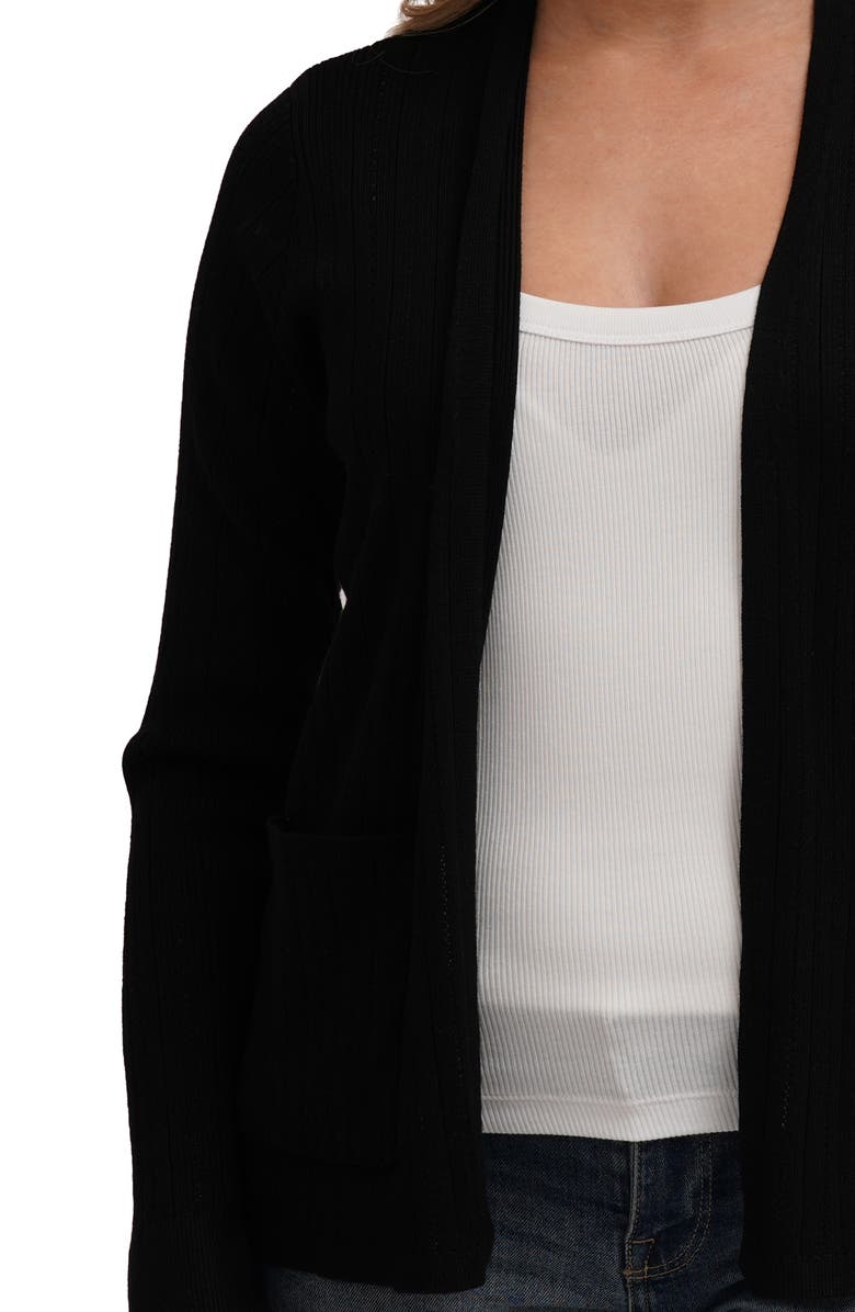 CYRUS Pointelle Cardigan, Alternate, color, Black