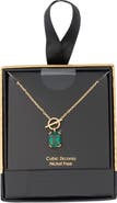 NORDSTROM RACK Cubic Zirconia Drop Toggle Necklace