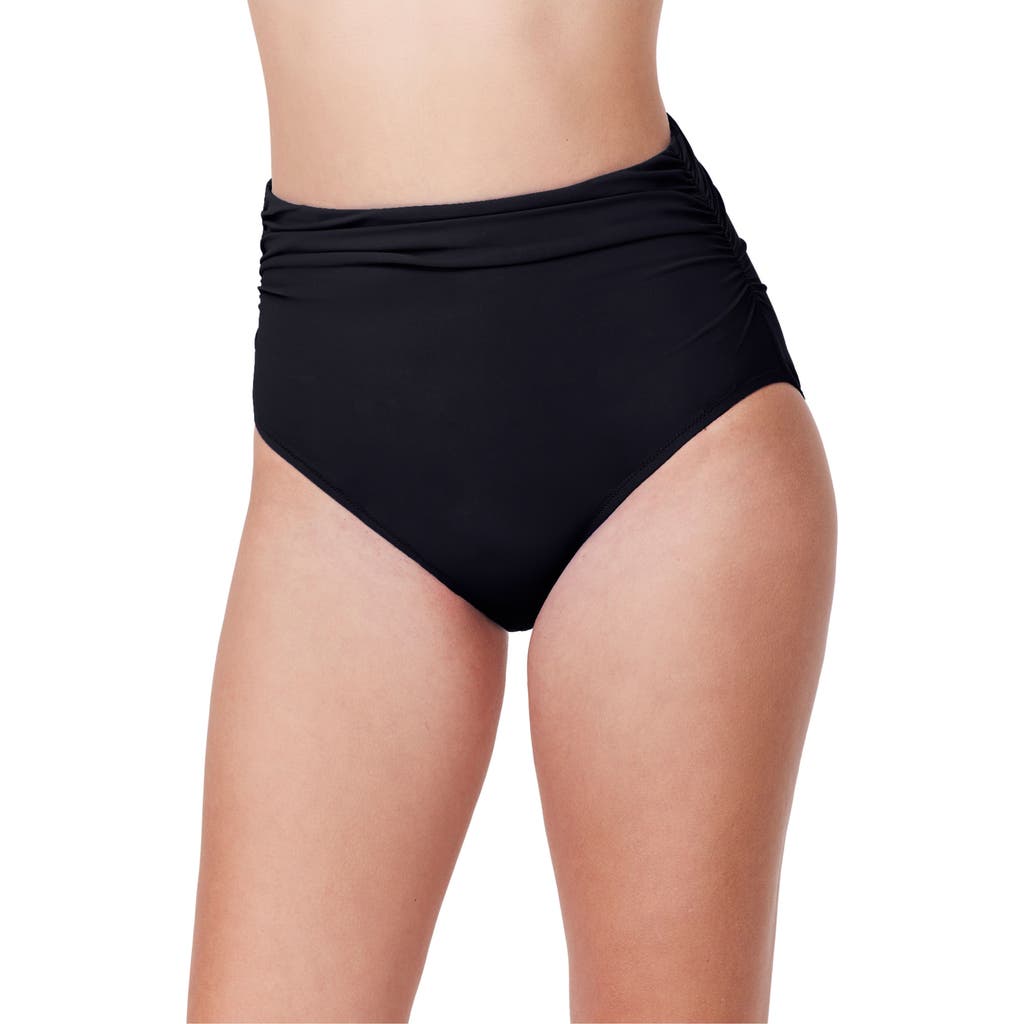 Profile By Gottex Tutti Frutti Shirred High Waist Swim Bottom In Black