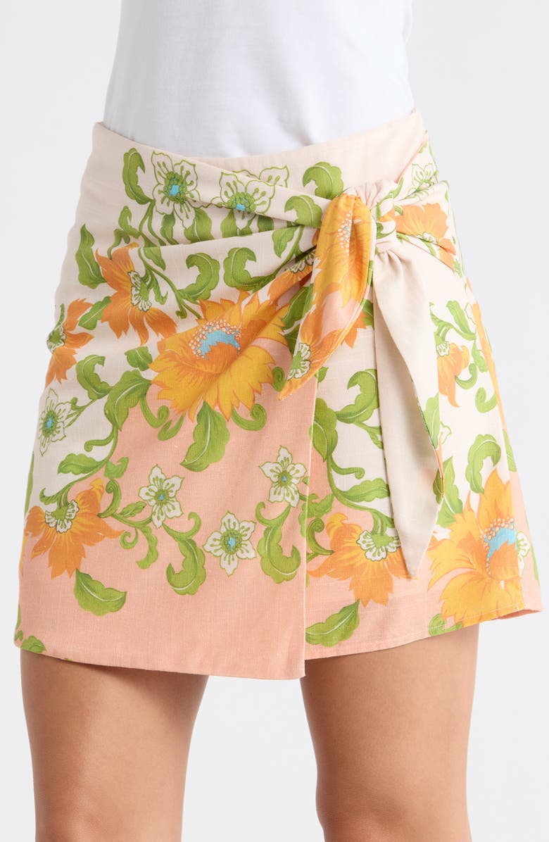 Petal & Pup Calypso Faux Wrap Miniskirt, Alternate, color, 