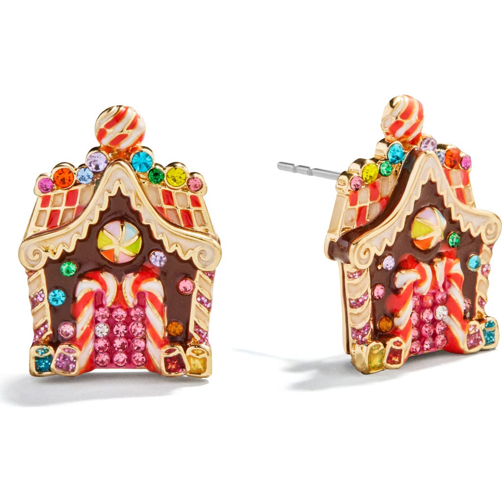 Baublebar Sweet Noel Gingerbread House Holiday Stud Earrings In Brown