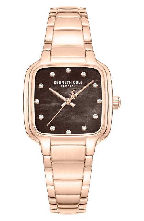Kenneth Cole New York Classic Mother-of-pearl & Diamond Bracelet Watch, 28mm X 31.6mm In Gold