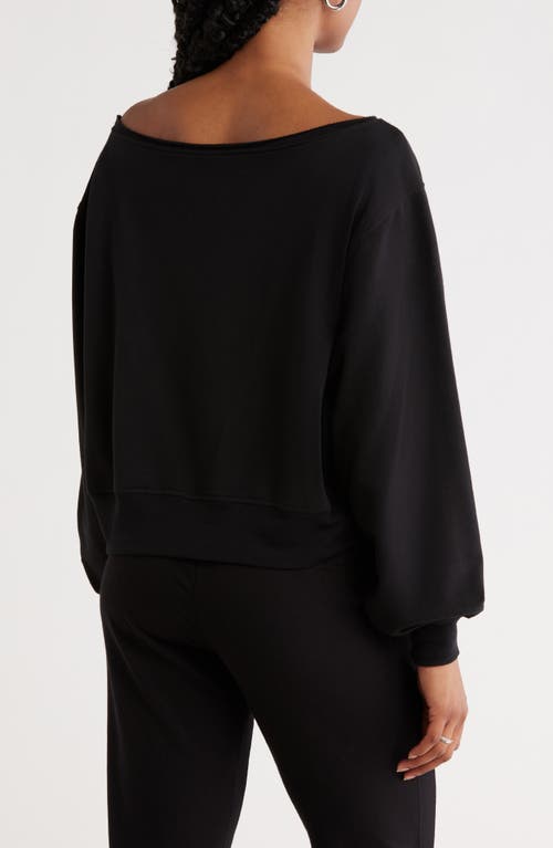 Abound Loved Off-the-shoulder Fleece Sweatshirt In Black
