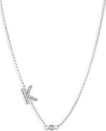 MESHMERISE Bezel Diamond Initial Chain Necklace - 0.2ct.