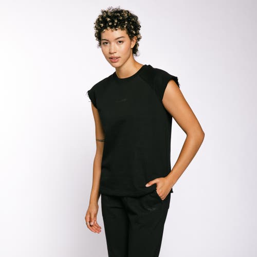 Tomboyx French Terry Cut Off Crew In Black