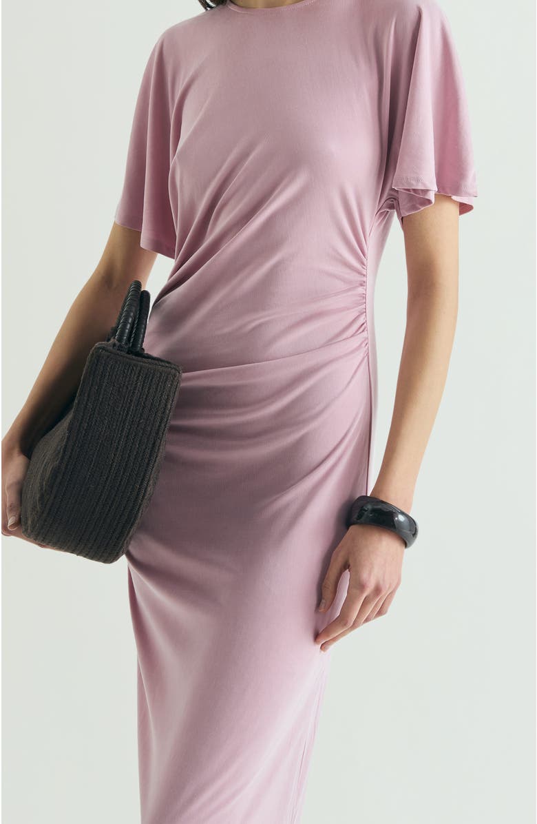 Scalpers Cupro Dress Gathers, Alternate, color, Pink