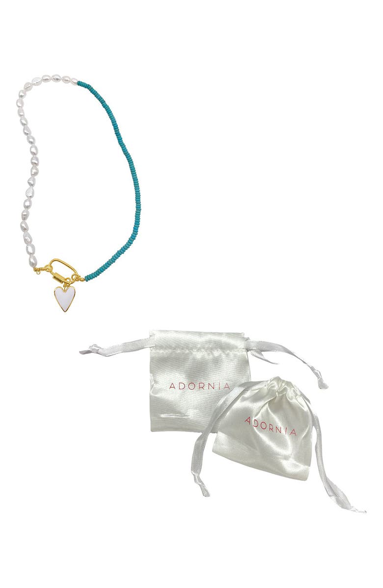 Adornia Turquoise & Freshwater Pearl Necklace, Alternate, color, Blue