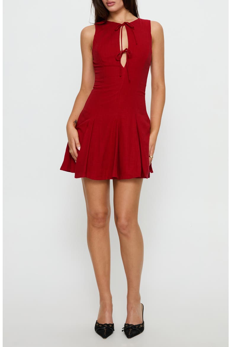 Aeryn Tie Front Minidress, Main, color, RED