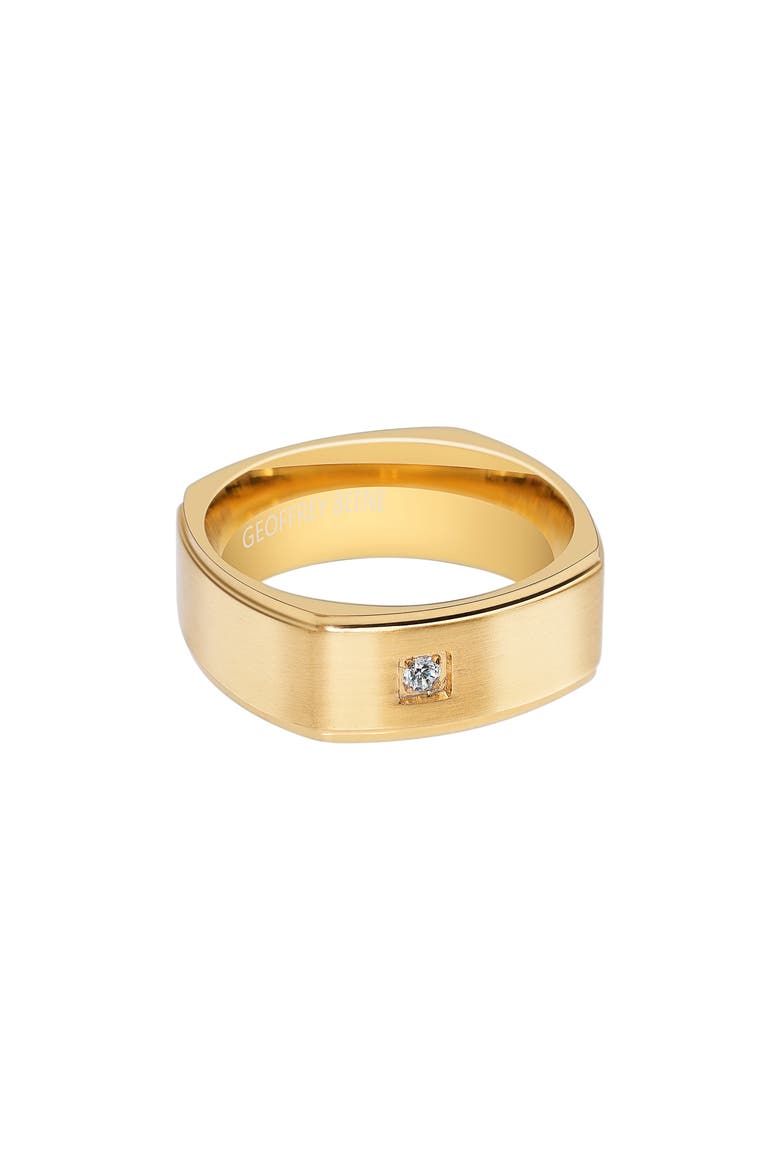 Men's Cubic Zirconia Band Ring, Alternate, color, GOLD
