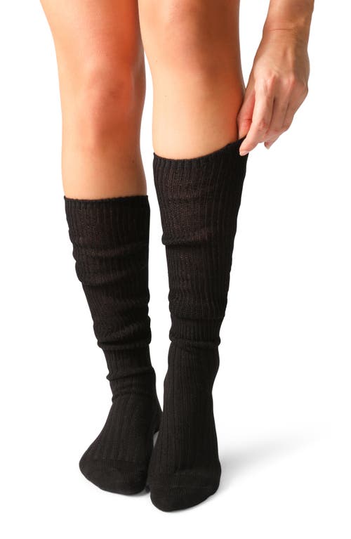 Belle & Bloom End Game Tall Solid Tube Socks In Black