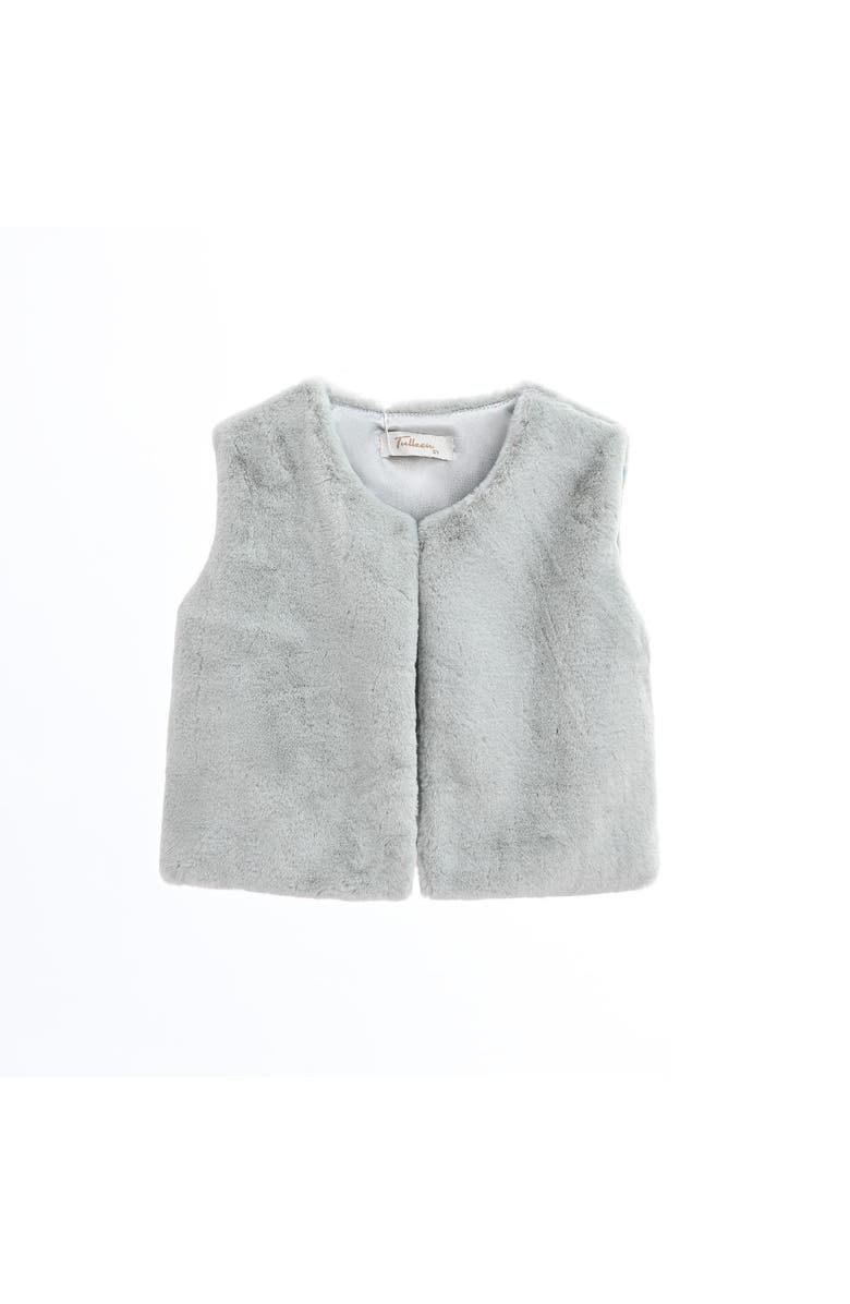 Tulleen Allamanda Plush Fur Vest, Main, color, Grey