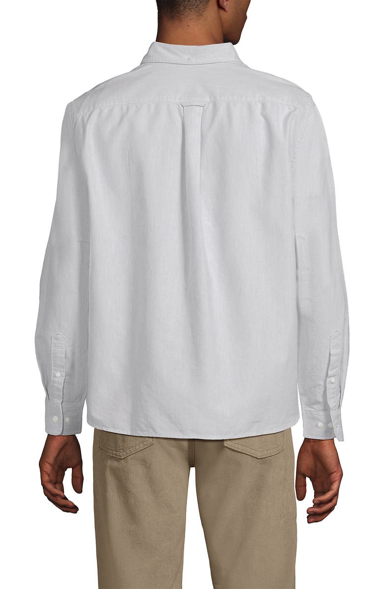 Lands' End Traditional Fit Comfort-First Sail Rigger Oxford Shirt, Alternate, color, Pale Light Gray Heather