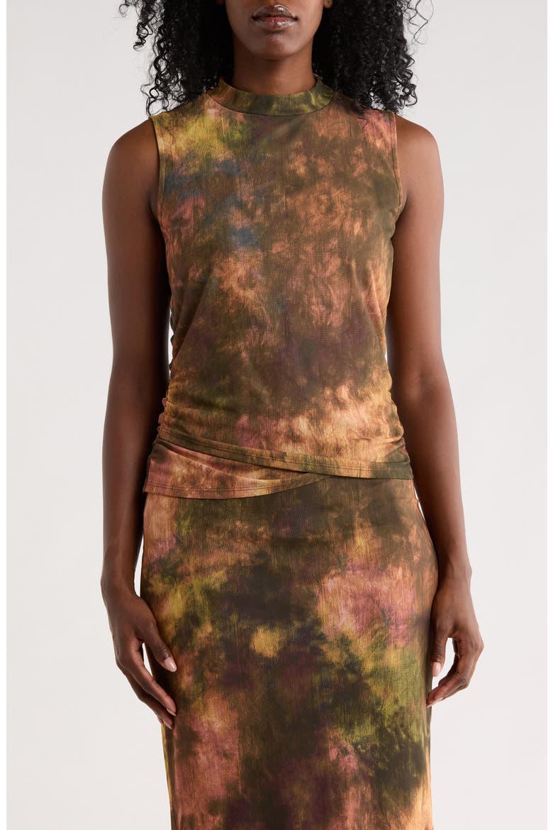 Sleeveless Mesh Top, Main, color, BROWN/ GREEN