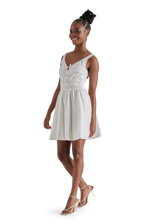 Steve Madden Channeled Waist Cotton Poplin Minidress In Antique
