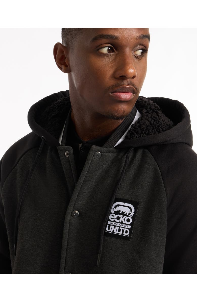 Ecko Unltd. Men's Baseball faux shearling Varsity Jacket, Alternate, color, 