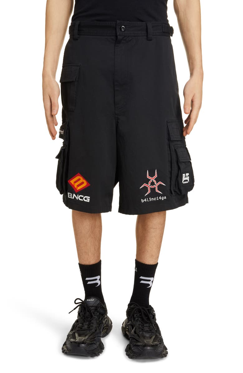 Balenciaga Gamer Cargo Shorts, Main, color,