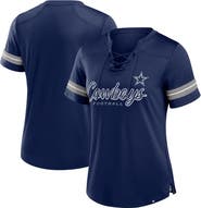 FANATICS Women's Fanatics Navy Dallas Cowboys Play Script Lace-Up T-Shirt