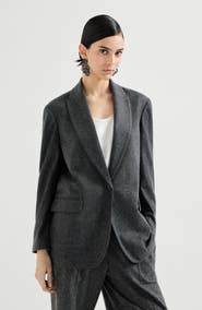Brunello Cucinelli Cashmere jersey blazer with monili