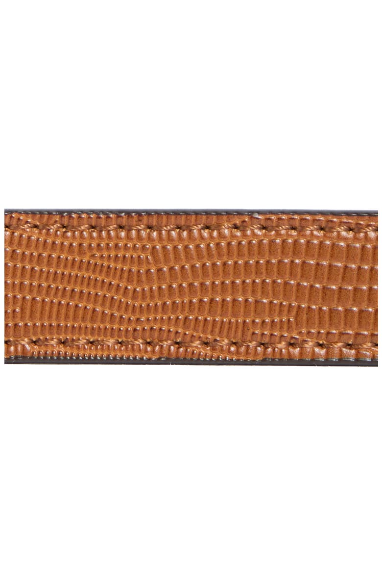Lizard Embossed Leather Belt, Alternate, color, COGNAC