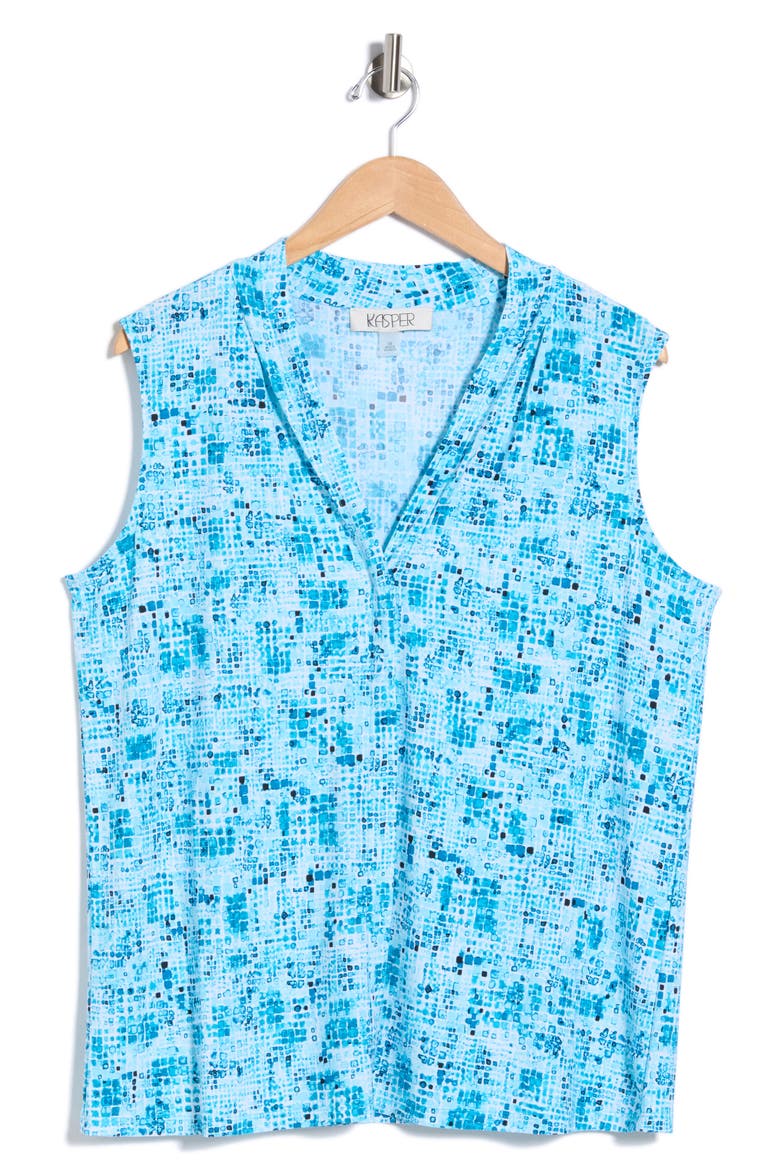 Printed Sleeveless Top, Alternate, color, AQUA OASIS MULTI