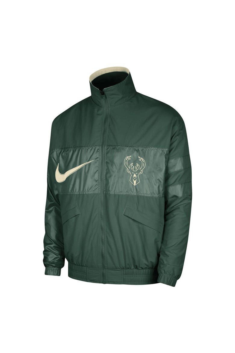 Men's Nike Hunter Green Milwaukee Bucks Courtside Versus Capsule Full-Zip Jacket, Alternate, color, Hunter Green