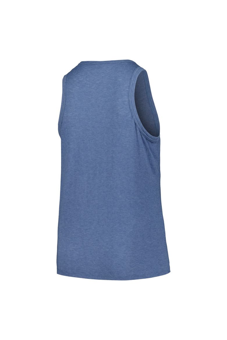 Women's Soft as a Grape Navy Cleveland Guardians Plus Size Curvy High Neck Tri-Blend Tank Top, Alternate, color, Navy