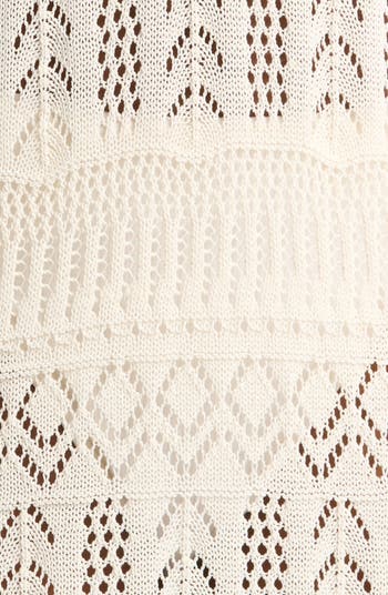 Lace Knit Long Sleeve Cover-Up Midi Dress