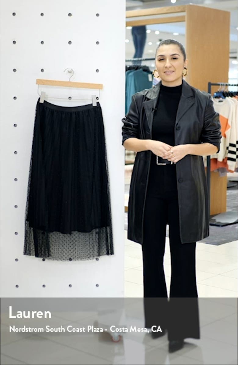 Pleated Dot Tulle Midi Skirt, sales video thumbnail