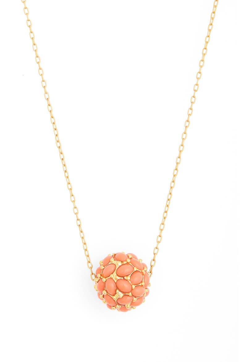 Orb Pendant Necklace, Main, color, LIGHT CORAL
