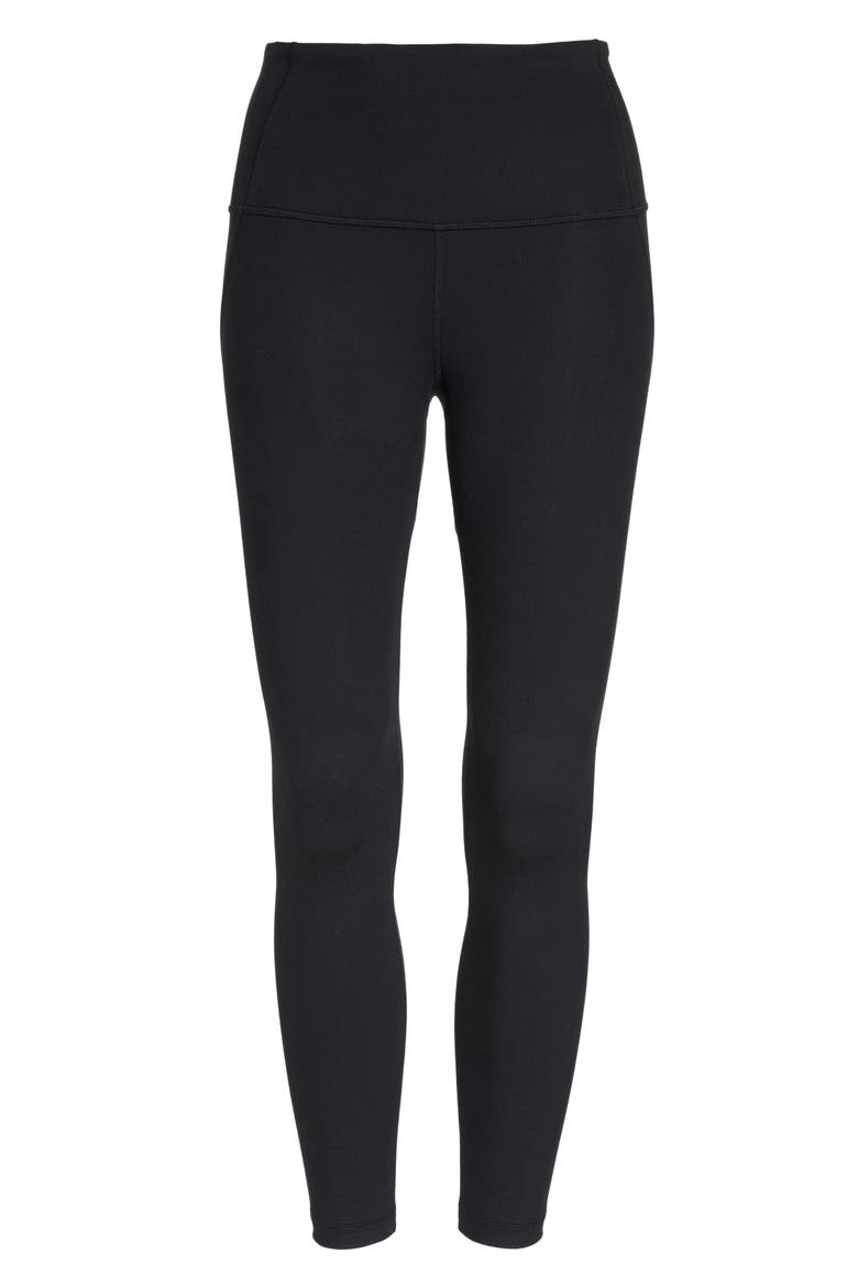 Lightweight High Waist Midi Leggings, Alternate, color, BLACK