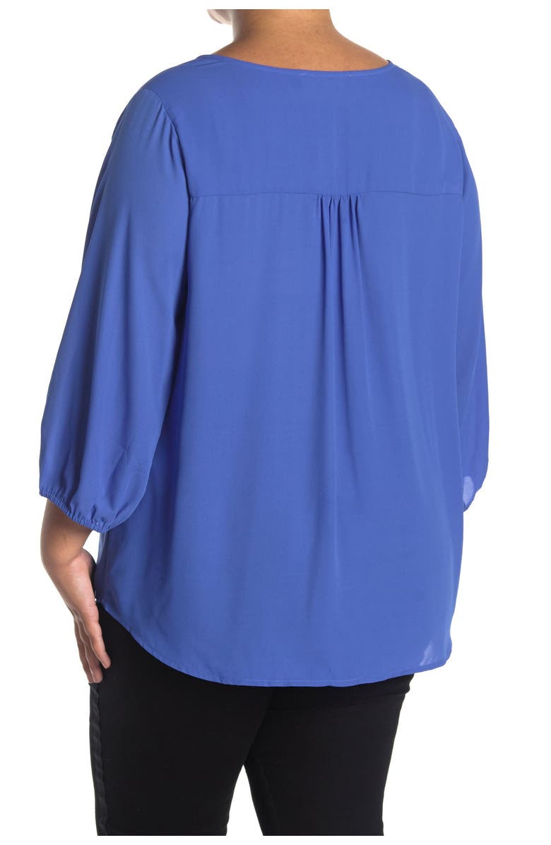 Collective Concepts 3/4 Sleeve V-Neck Woven Top, Alternate, color, 