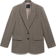 MANGO Check Suit Blazer