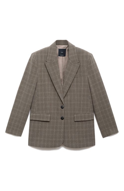 Mango Check Suit Blazer In Brown