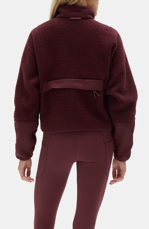 Halfdays Pieper Water Repellent Recycled Polyester Fleece Quarter Zip Top In Red