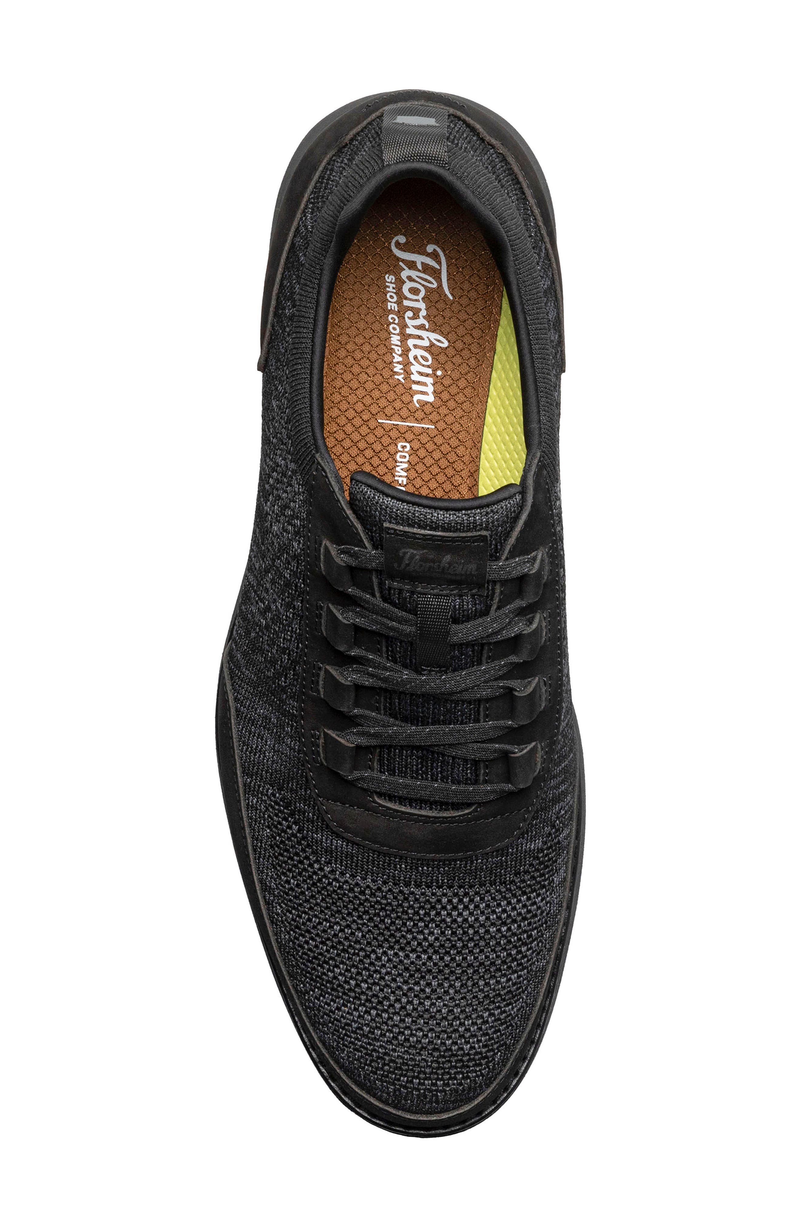 Florsheim Launch Elastic Lace Knit Sneaker, Alternate, color, Black