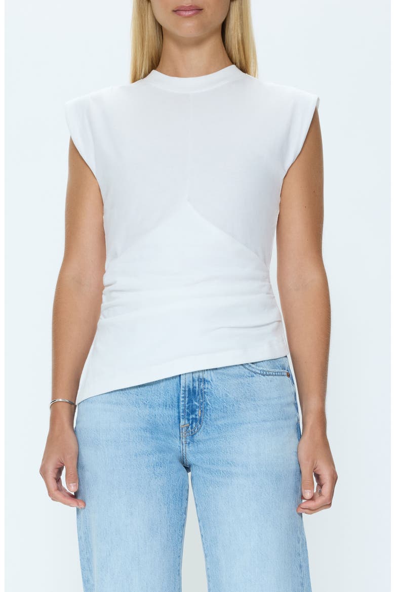 Nya Ruched Muscle T-Shirt, Main, color, LE BLANC