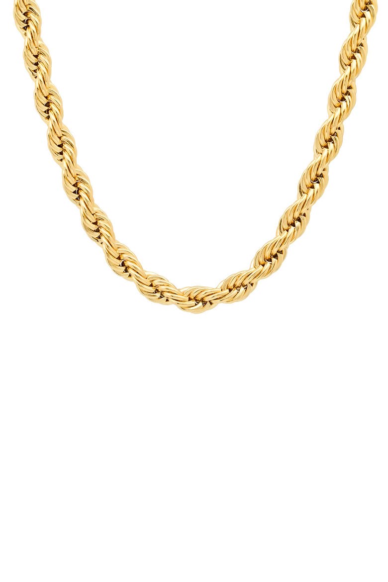 Men's 18k Gold Plated Rope Chain Necklace, Main, color, GOLD