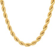 STEELTIME Men's 18k Gold Plated Rope Chain Necklace