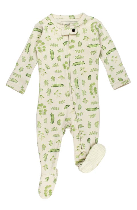 Print Organic Cotton Two-Way Zip Footie (Baby)
