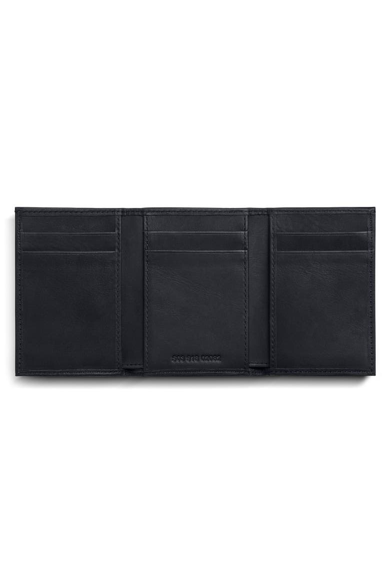 RFID Leather Trifold Wallet, Alternate, color, BLACK