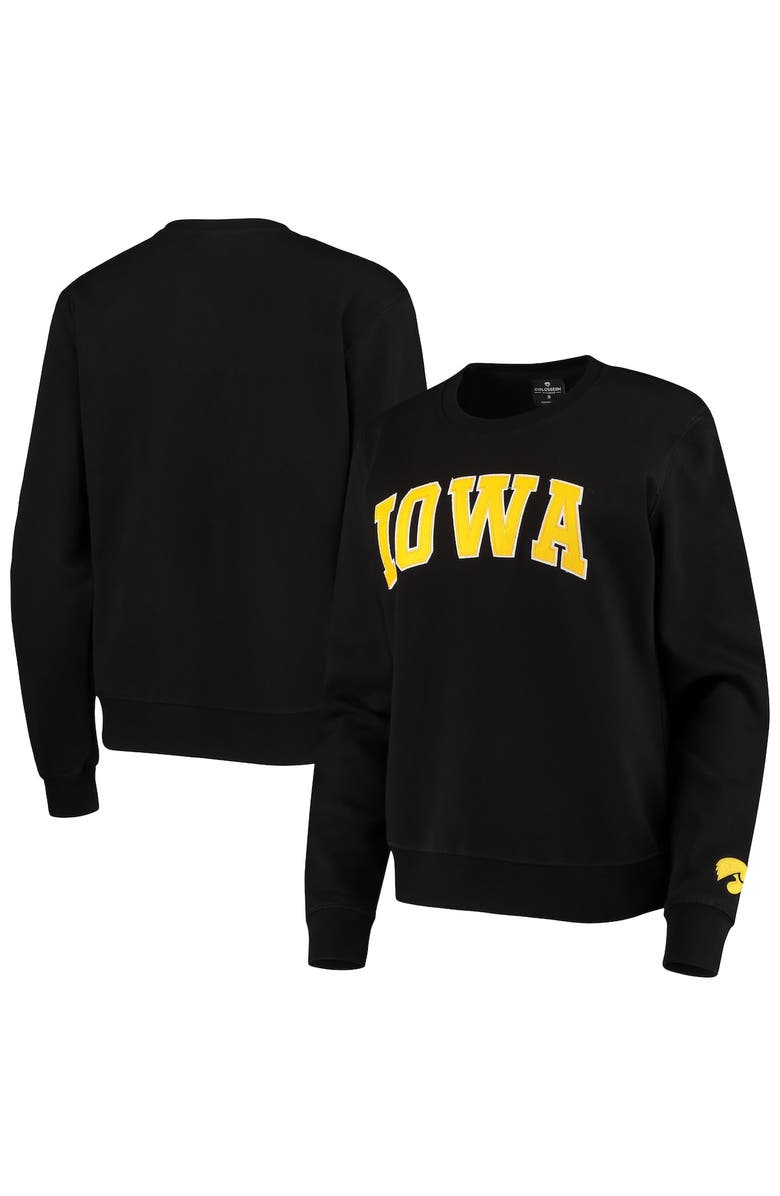 COLOSSEUM Women's Colosseum Black Iowa Hawkeyes Campanile Pullover Sweatshirt, Alternate, color, Black