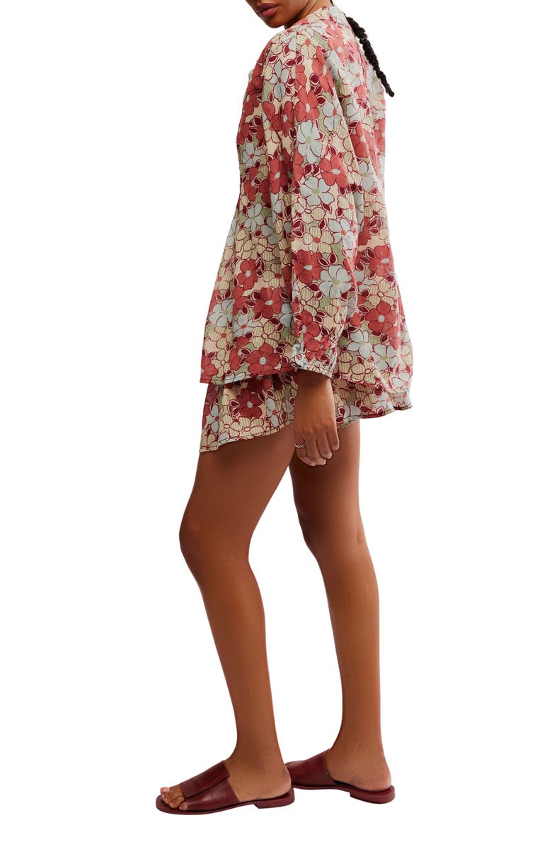 Free People Sienna Button-Up Shirt & Skort Set, Alternate, color, Stone Combo