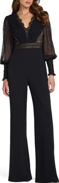 Tadashi Shoji Pintuck Pleat Long Sleeve Jumpsuit