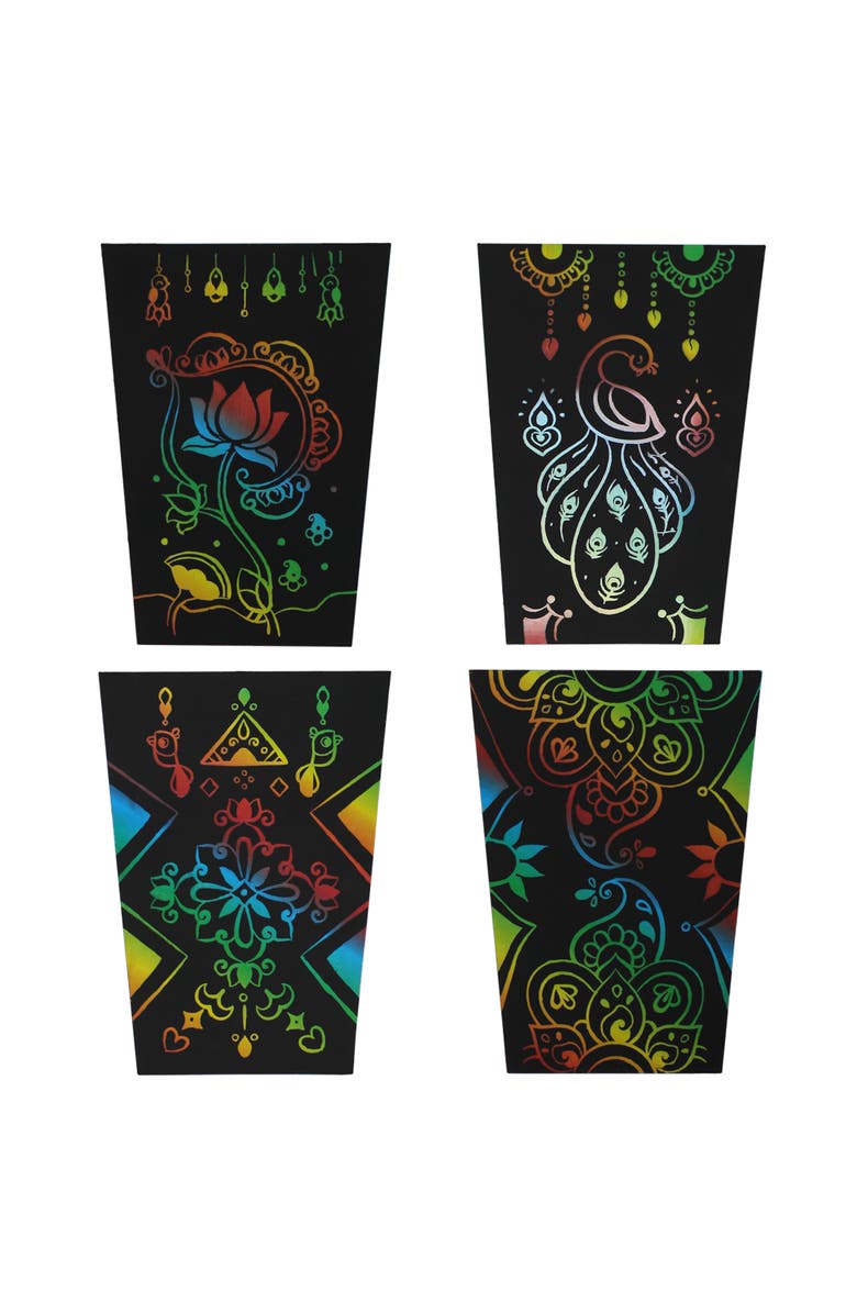 KULTURE KHAZANA Rangoli Mandala Scratch Art Lantern DIY Craft Kit, Alternate, color, Multicolored