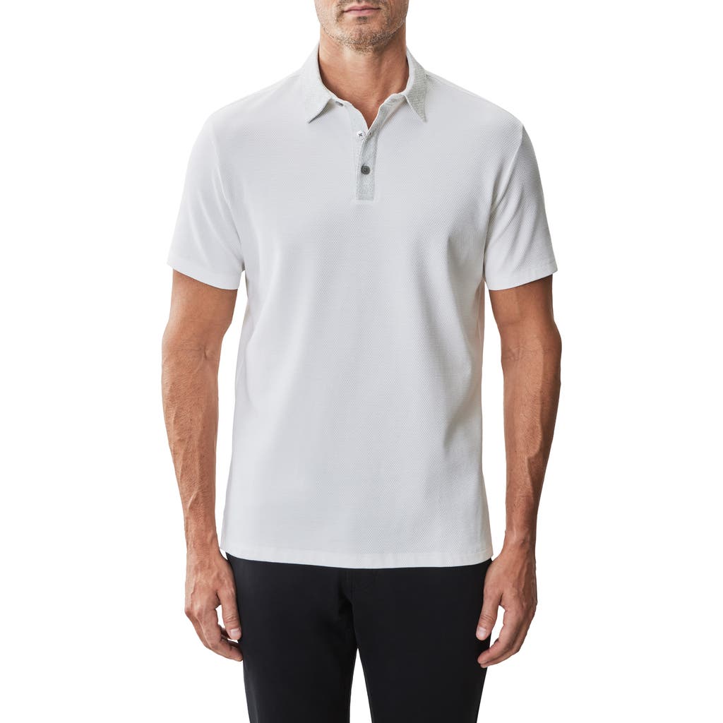 Robert Barakett Baytides Contrast Collar Polo in White  product